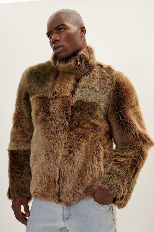 Men's Reversible Toscana Shearling Leather Jacket - Coffee | Ron Tomson