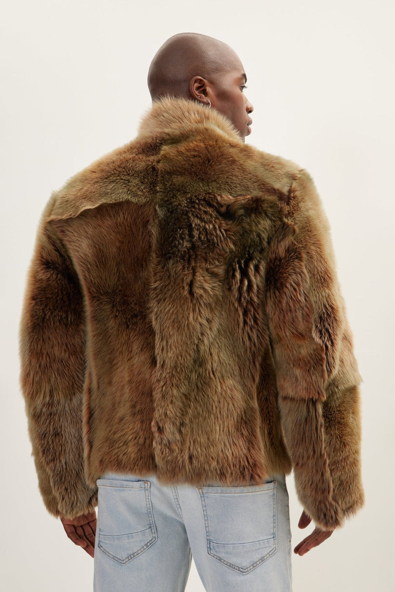Men's Reversible Toscana Shearling Leather Jacket - Coffee | Ron Tomson