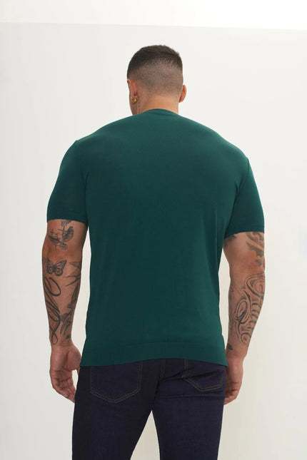 Men's Ribbed Fitted T-Shirt - Green | Ron Tomson