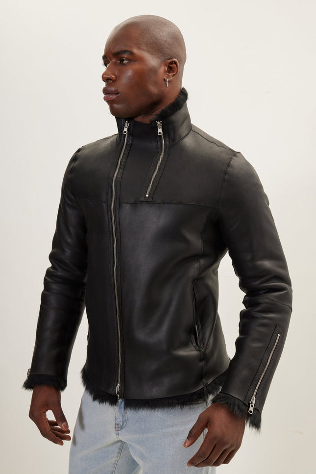 Reversible Toscana Shearling Jacket - Black
