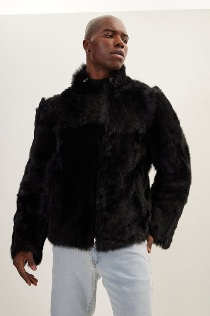 Men's Reversible Toscana Shearling Jacket - Black | Ron Tomson