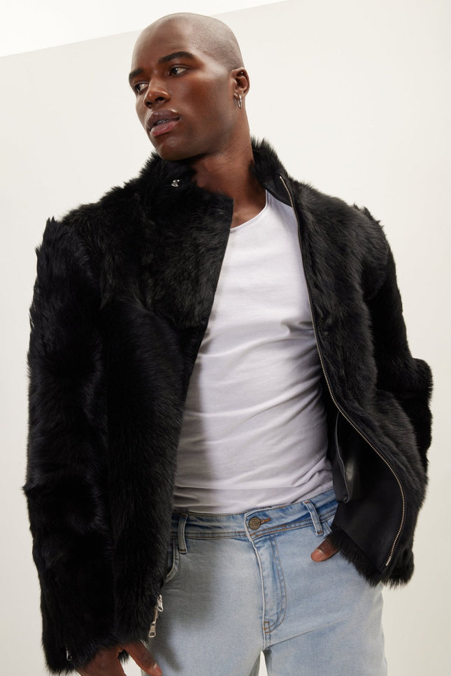 Reversible Toscana Shearling Jacket - Black