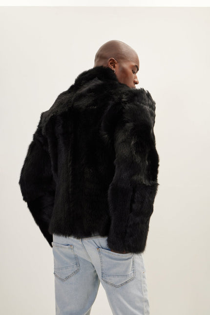 Men's Reversible Toscana Shearling Jacket - Black | Ron Tomson