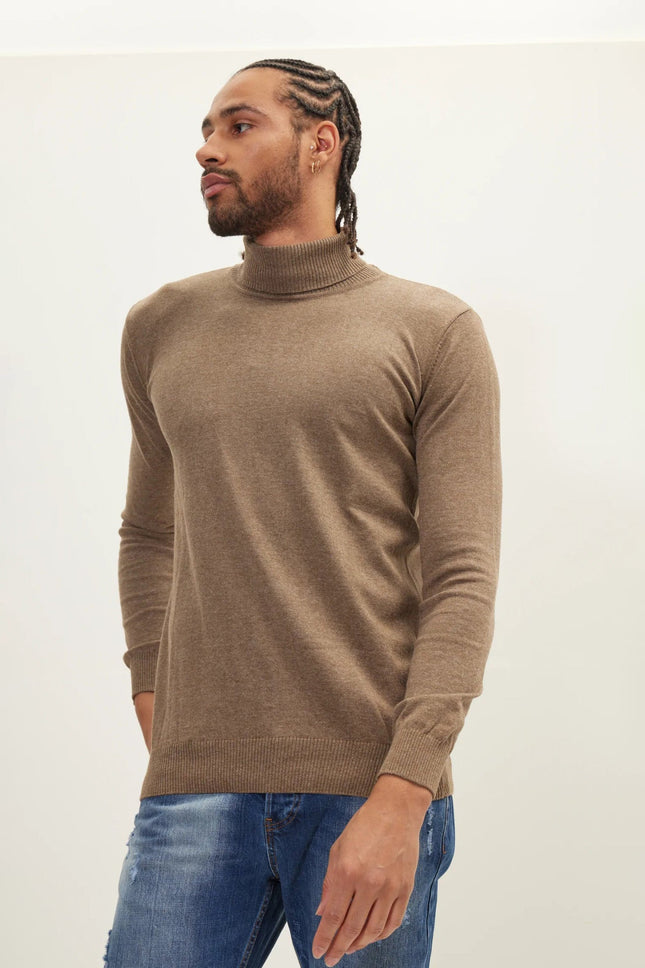 Men's Roll Neck Knit Sweater - Vizon | Ron Tomson