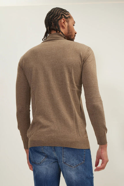 Men's Roll Neck Knit Sweater - Vizon | Ron Tomson