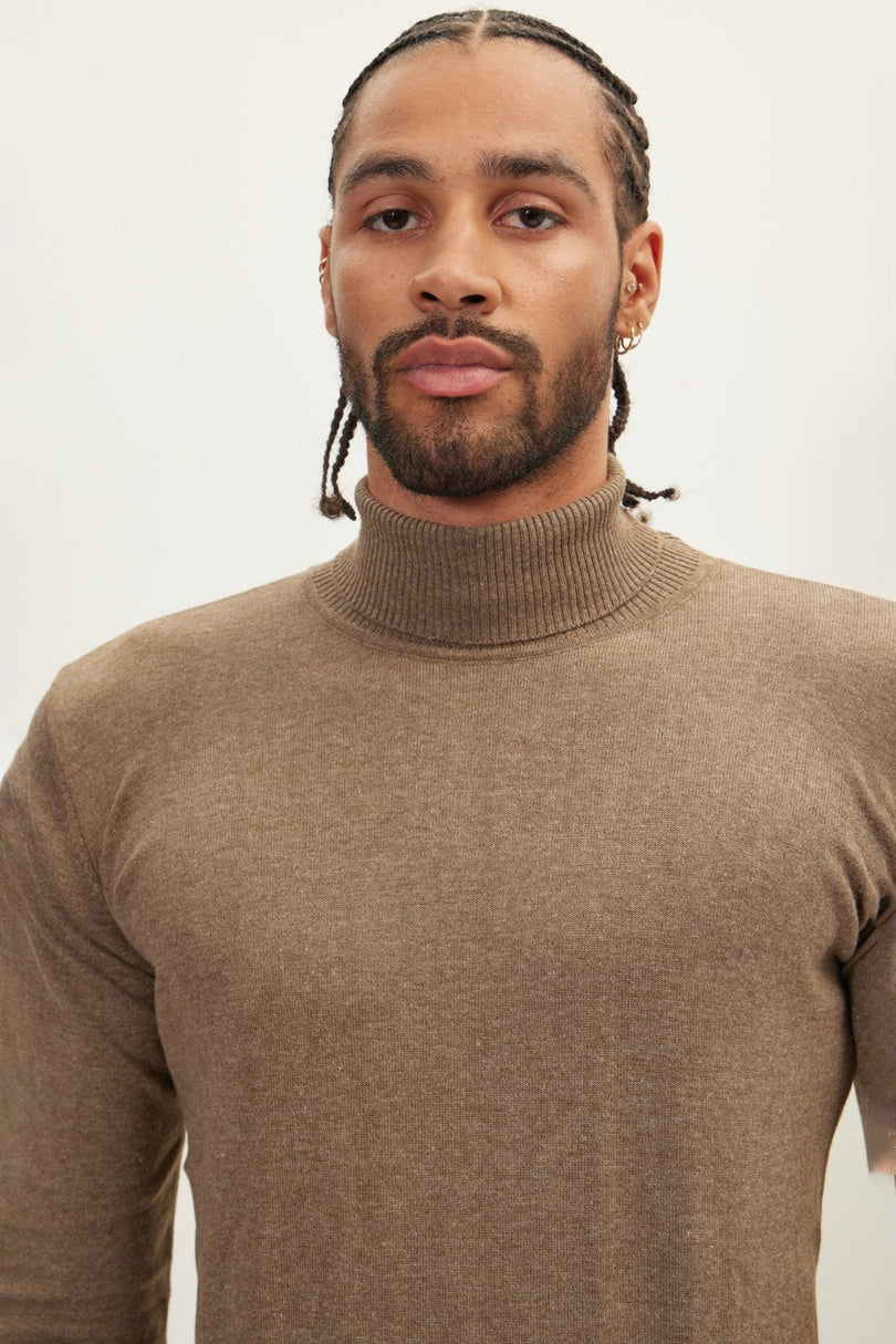 Men's Roll Neck Knit Sweater - Vizon | Ron Tomson
