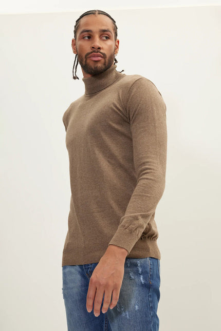 Men's Roll Neck Knit Sweater - Vizon | Ron Tomson