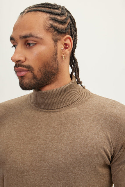 Men's Roll Neck Knit Sweater - Vizon | Ron Tomson