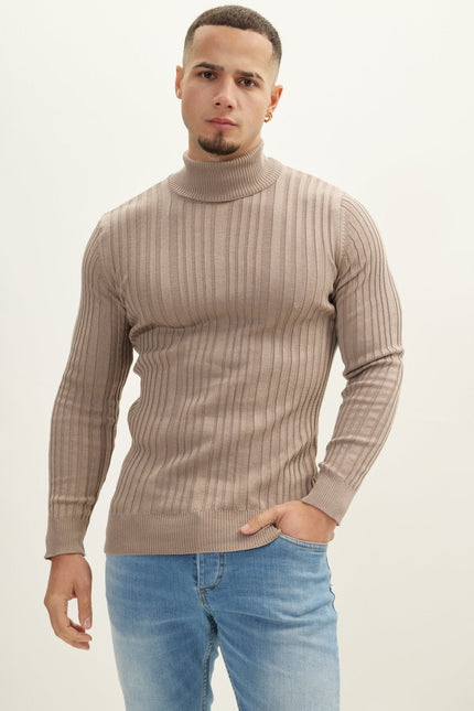 Men's Ribbed Roll Neck Sweater - Vizon | Ron Tomson