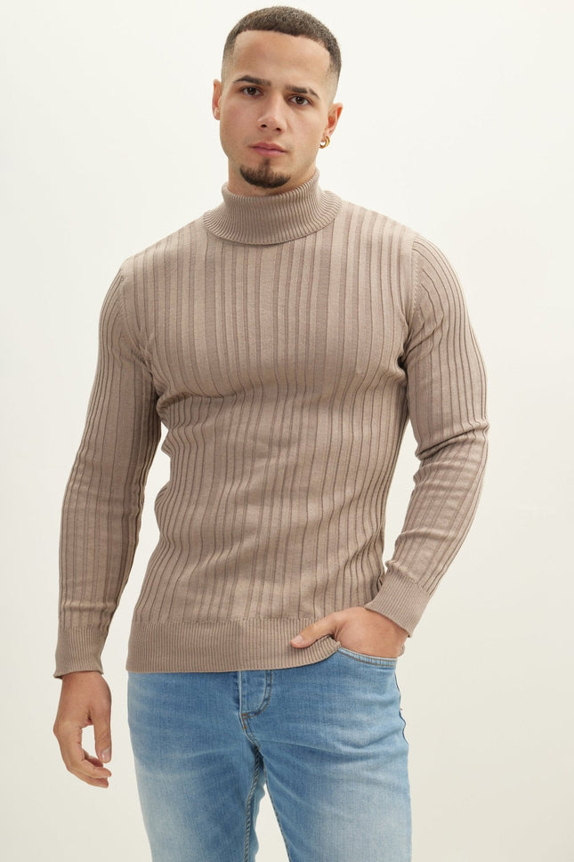 Men's Ribbed Roll Neck Sweater - Vizon | Ron Tomson