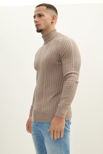 Men's Ribbed Roll Neck Sweater - Vizon | Ron Tomson