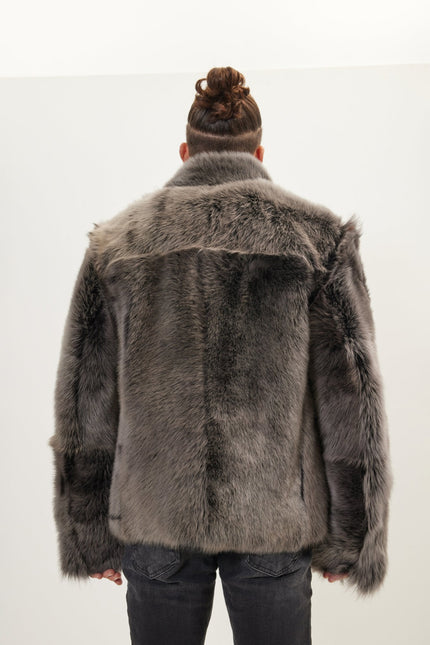 Men's Reversible Toscana Shearling Bomber Jacket - Chocolate | Ron Tomson