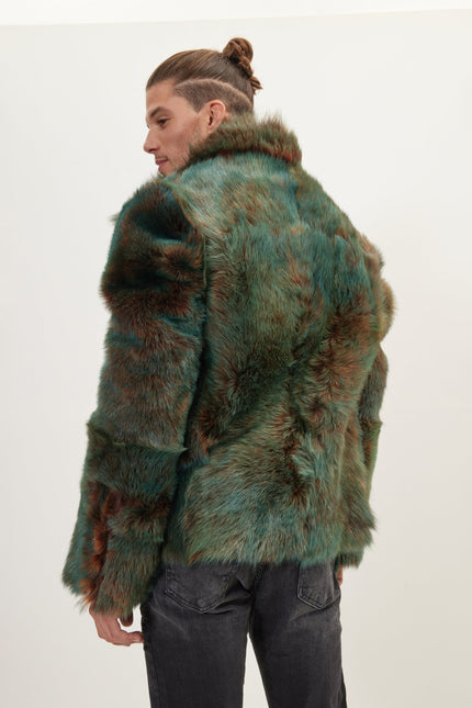 Men's Reversible Shearling Leather Bomber - Dark Brown | Ron Tomson