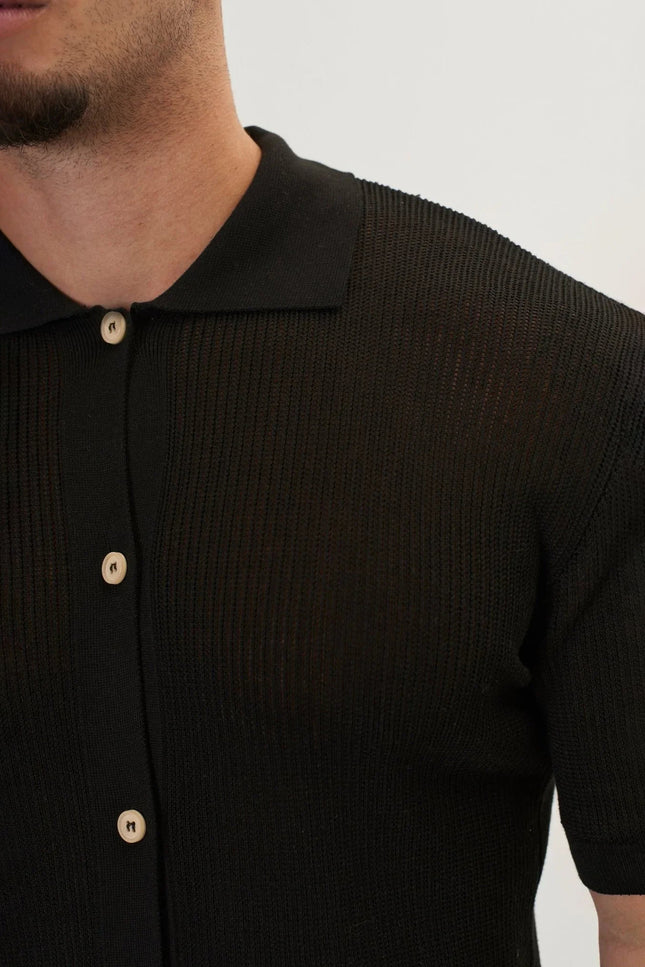 Sheer Mesh Top - Black
