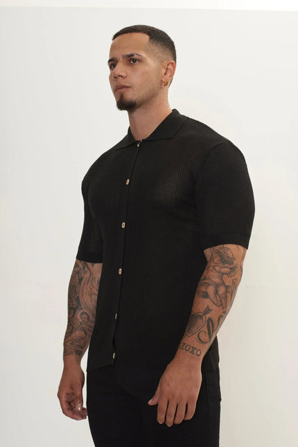 Men's Sheer Mesh Top - Black | Ron Tomson