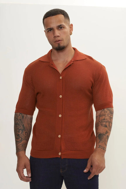 Men's Sheer Mesh Top - Tile | Ron Tomson