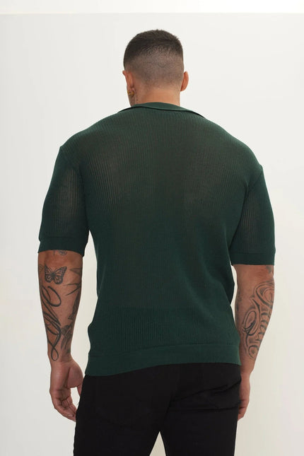 Men's Sheer Mesh Top - Green | Ron Tomson