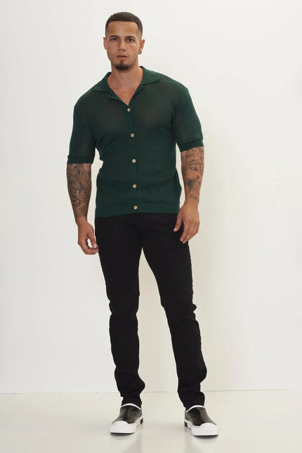 Men's Sheer Mesh Top - Green | Ron Tomson
