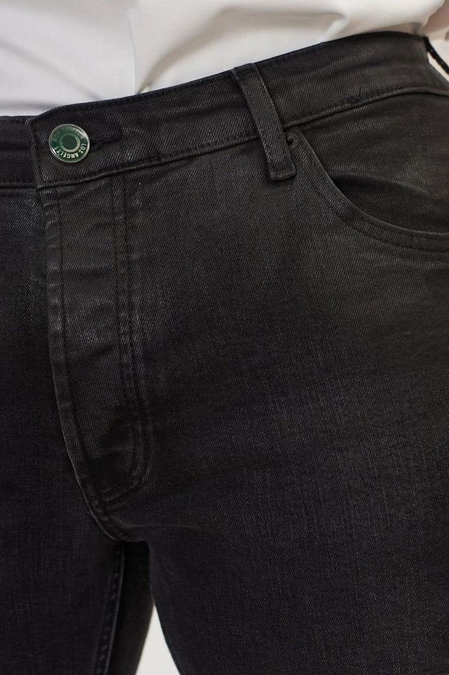 Men's Side Waxed Tapered Jeans - Grey | Ron Tomson