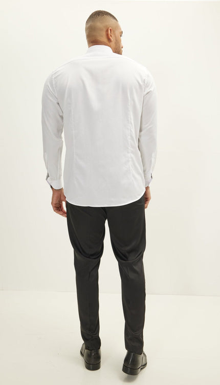 Slim Fit Pique Front Tuxedo Shirt