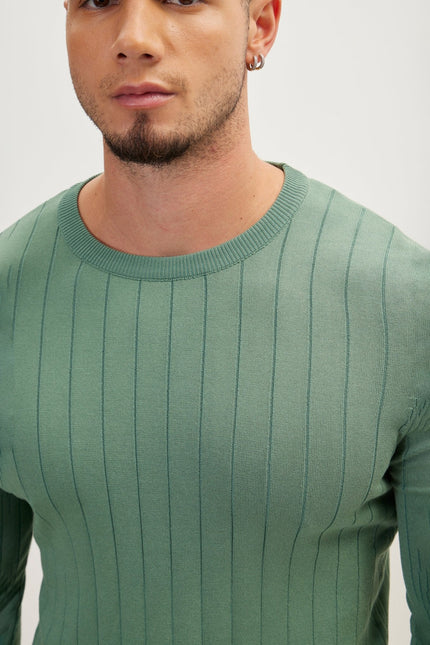 Men's Slip-Stitch Sweater - Green | Ron Tomson