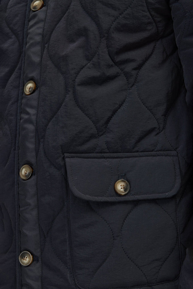 Men's Quilted Field Jacket - Navy | Ron Tomson
