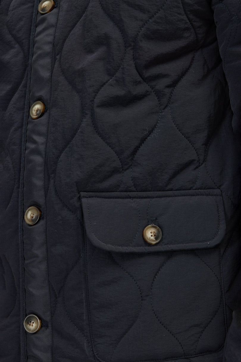 Men's Quilted Field Jacket - Navy | Ron Tomson
