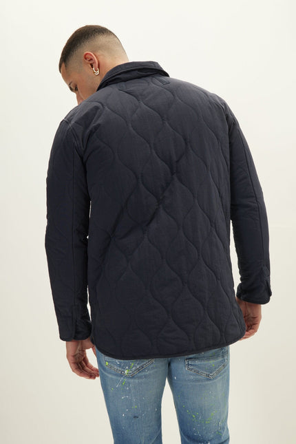 Men's Quilted Field Jacket - Navy | Ron Tomson