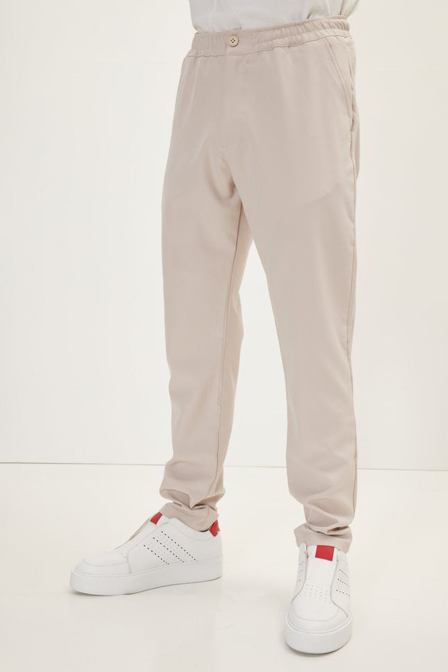 Men's Drawstring Jogger Pants - Stone | Ron Tomson