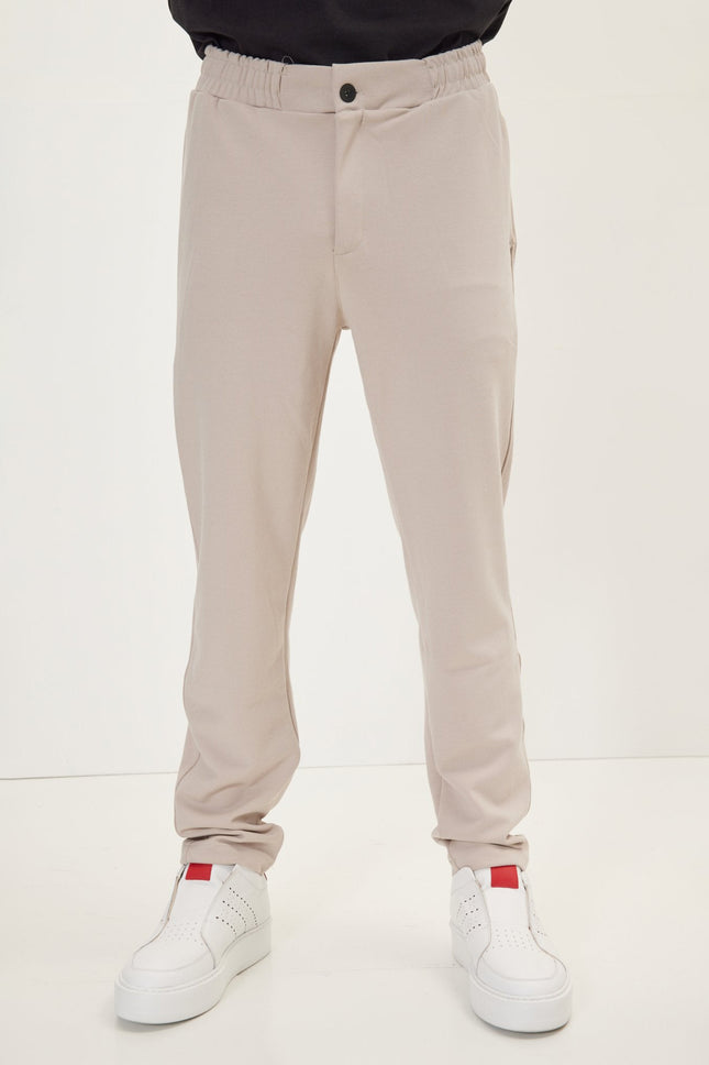 Men's Drawstring Jogger Pants - Stone | Ron Tomson