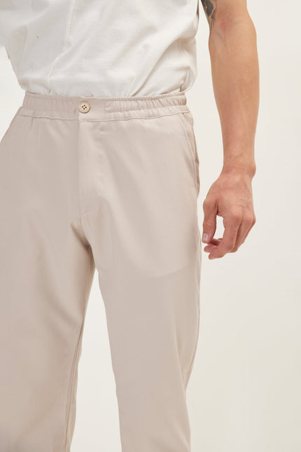 Men's Drawstring Jogger Pants - Stone | Ron Tomson