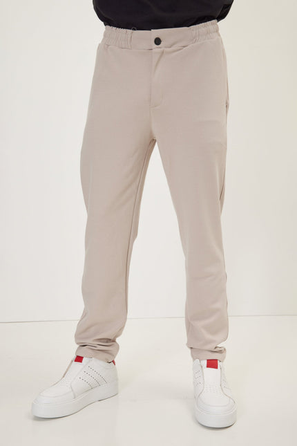 Men's Drawstring Jogger Pants - Stone | Ron Tomson