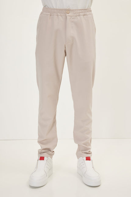 Men's Drawstring Jogger Pants - Stone | Ron Tomson