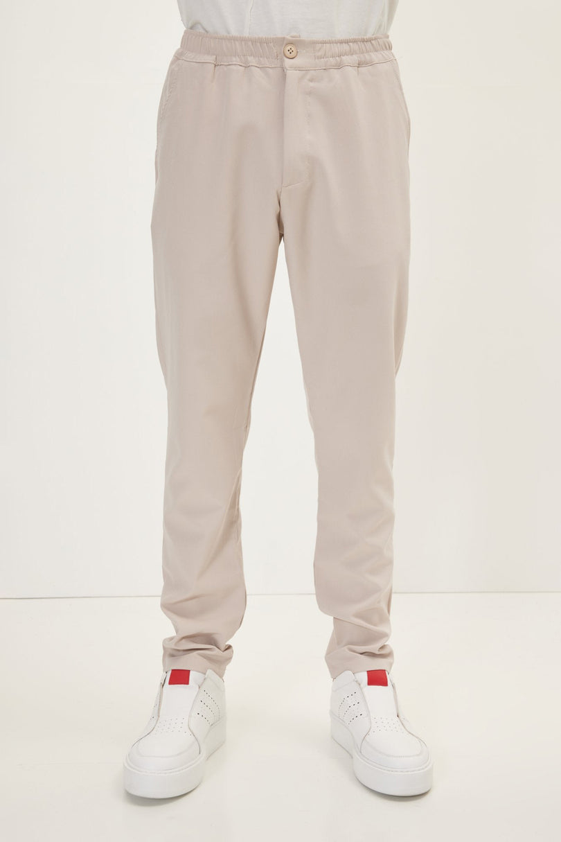 Men's Drawstring Jogger Pants - Stone | Ron Tomson