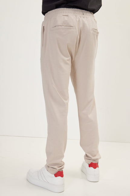 Men's Drawstring Jogger Pants - Stone | Ron Tomson