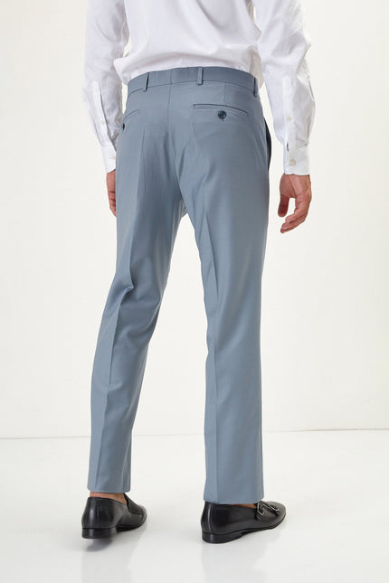 Men's Italian Super 120s Merino Wool Double-Breasted Suit - Cool Grey | Ron Tomson