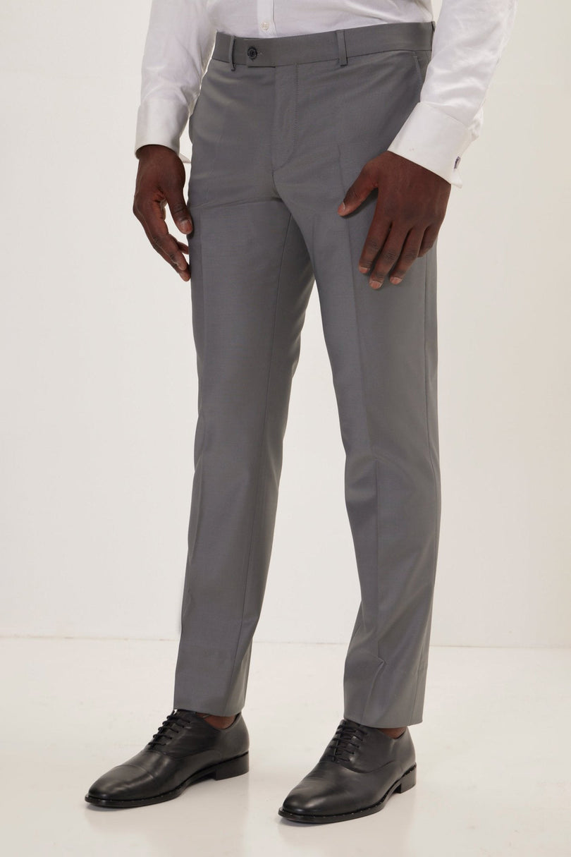Men's Italian Super 120s Merino Wool Double-Breasted Suit - Dark Grey | Ron Tomson