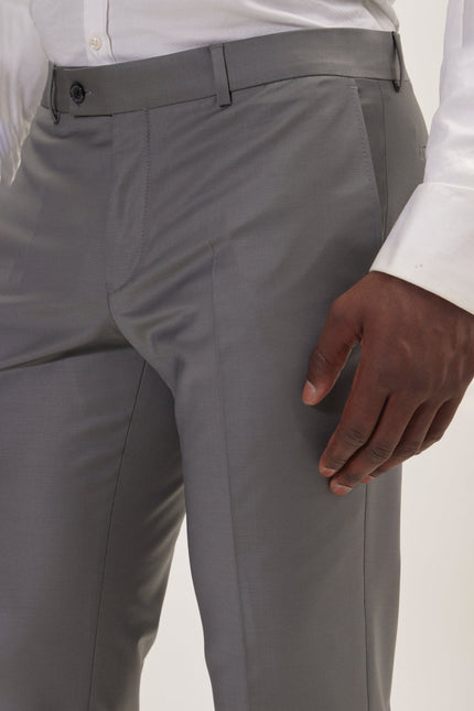 Men's Italian Super 120s Merino Wool Double-Breasted Suit - Dark Grey | Ron Tomson