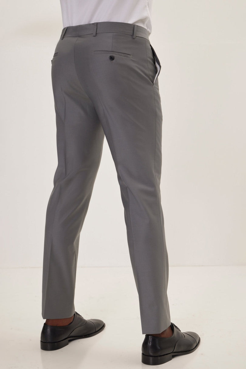 Men's Italian Super 120s Merino Wool Double-Breasted Suit - Dark Grey | Ron Tomson