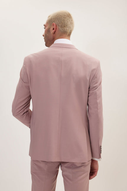 Men's Italian Super 120s Merino Wool Single-Breasted Suit - Blush Pink | Ron Tomson