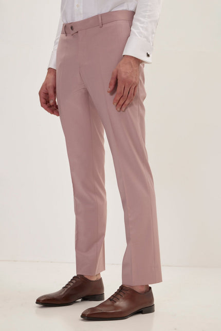 Men's Italian Super 120s Merino Wool Single-Breasted Suit - Blush Pink | Ron Tomson