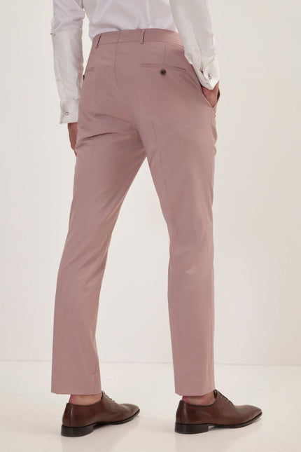 Men's Italian Super 120s Merino Wool Single-Breasted Suit - Blush Pink | Ron Tomson