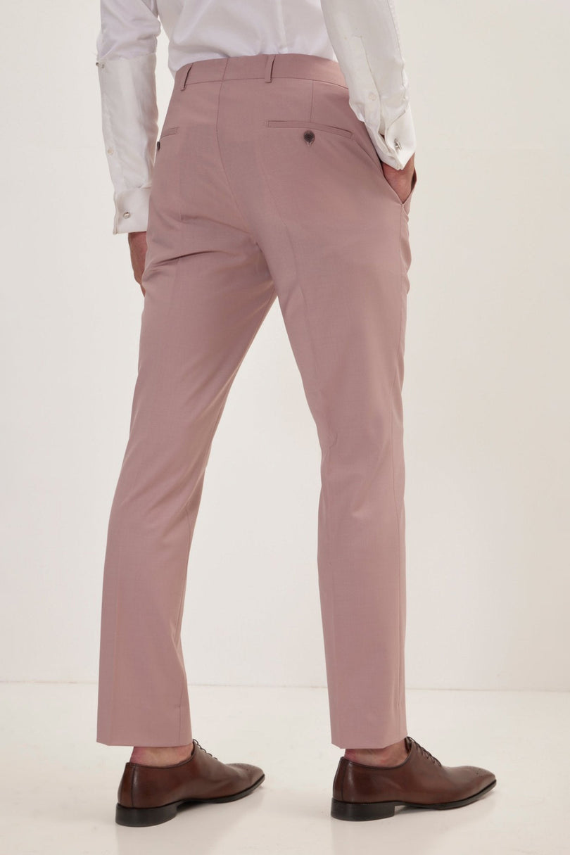 Men's Italian Super 120s Merino Wool Single-Breasted Suit - Blush Pink | Ron Tomson