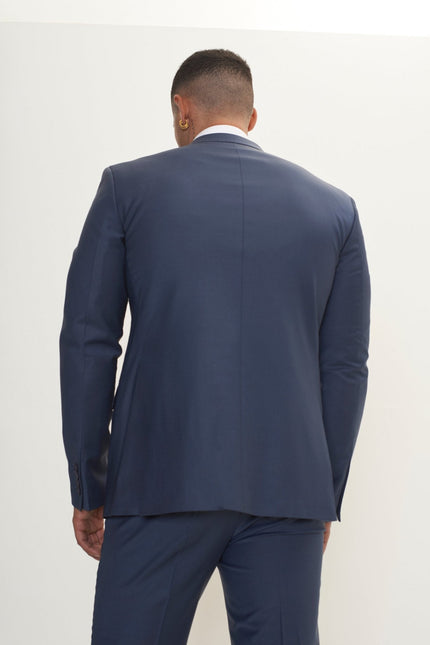 Men's Italian Super 120s Merino Wool Single-Breasted Suit - Dark Petrol Blue | Ron Tomson