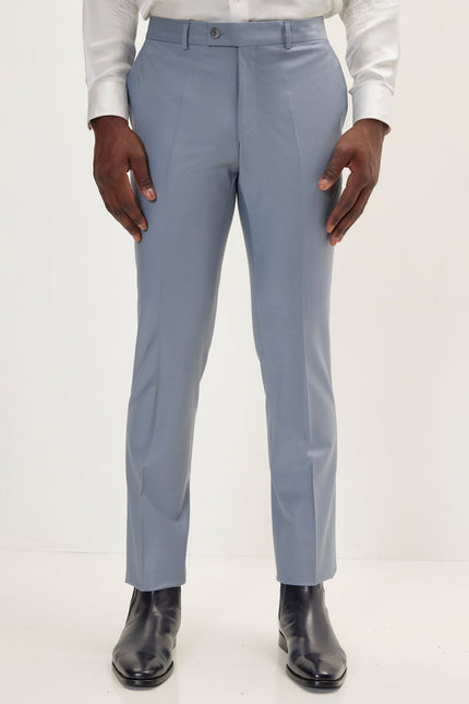 Men's Italian Super 120s Merino Wool Single-Breasted Suit - Cool Grey | Ron Tomson