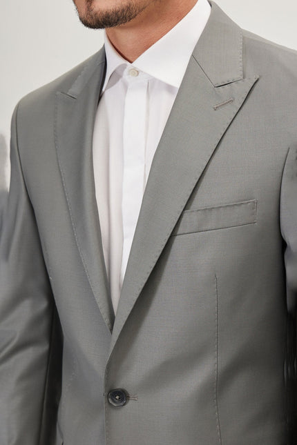 Men's Italian Super 120s Merino Wool Single-Breasted Suit - Dark Grey | Ron Tomson