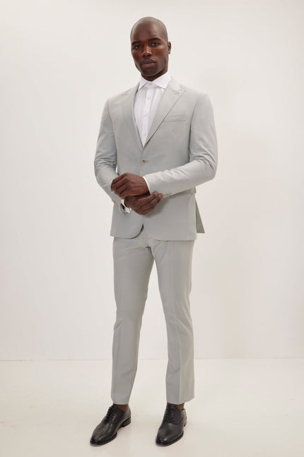 Men's Italian Super 120s Merino Wool Single-Breasted Suit - Mint Green | Ron Tomson