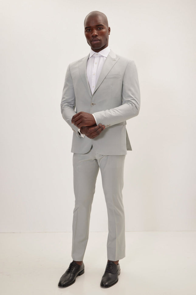 Italian Super 120s Merino Wool Single-Breasted Suit - Mint Green