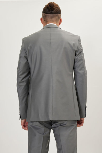 Men's Italian Super 120s Merino Wool Single-Breasted Suit - Dark Grey | Ron Tomson