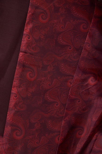 Men's Italian Super 120s Merino Wool Single-Breasted Suit - Burgundy | Ron Tomson